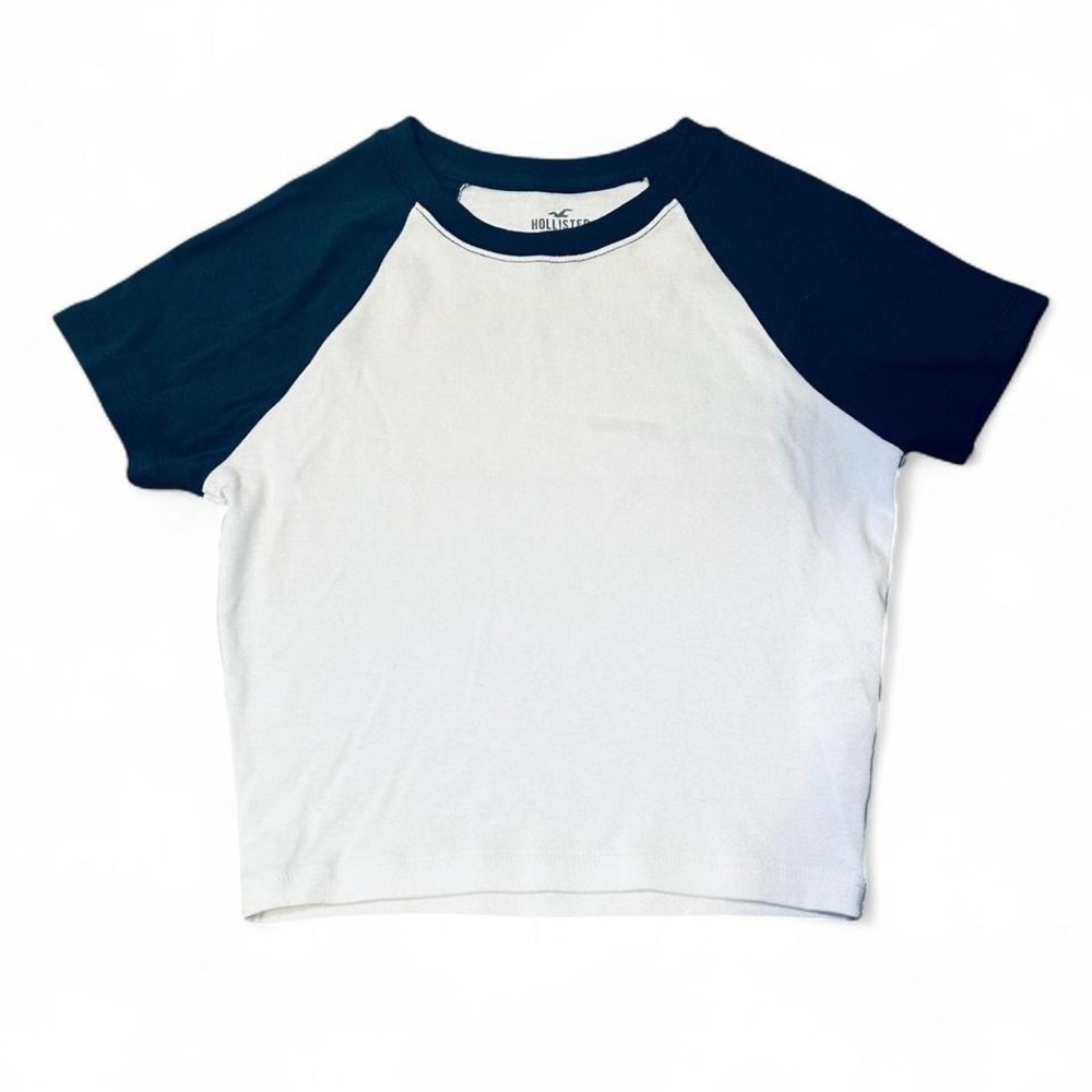 Hollister Baby Tee Raglan Sleeves Navy White XS